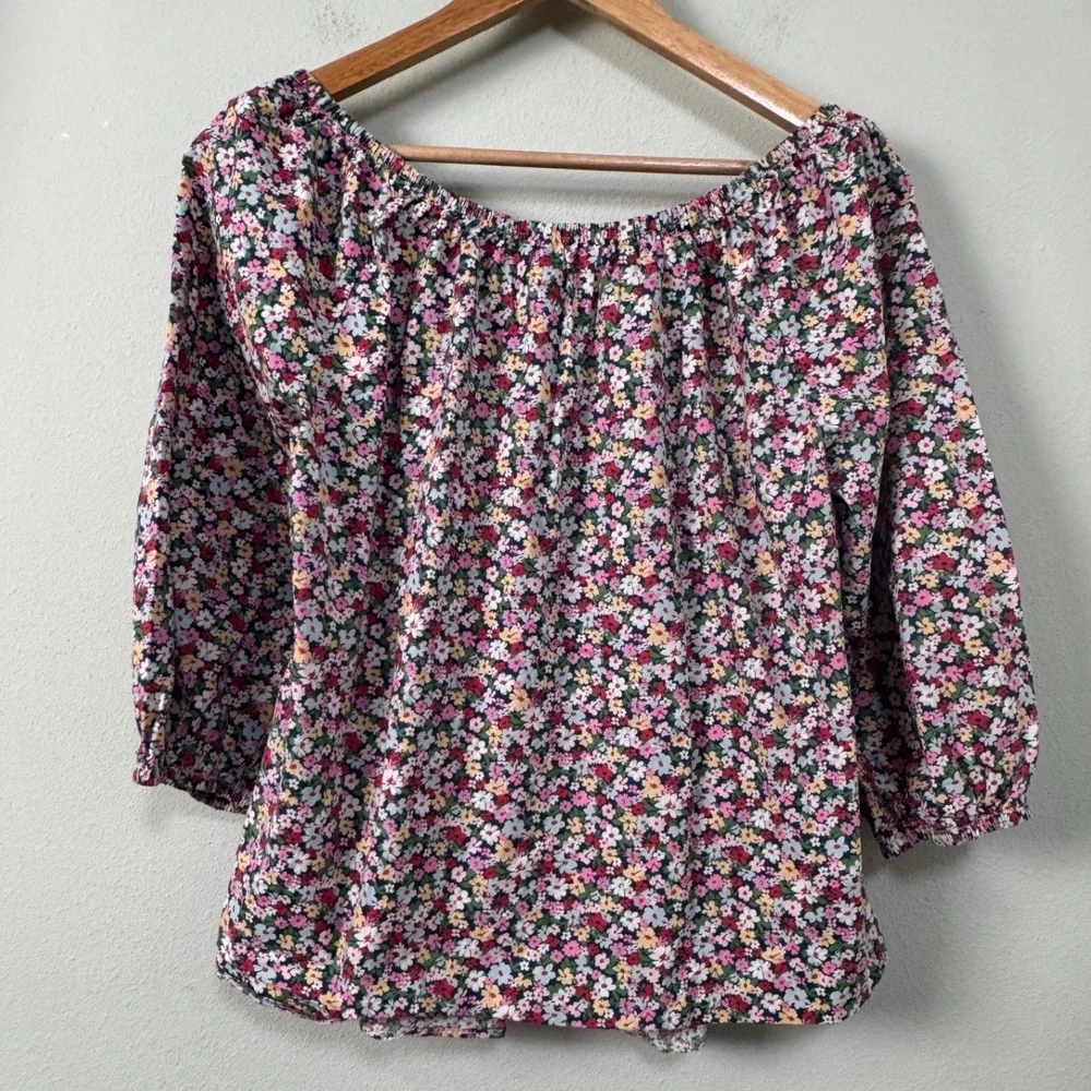 Tuckernuck Pomander Place Ditsy Floral Brooks Blouse Pink Blue Y20956XKGT Small
